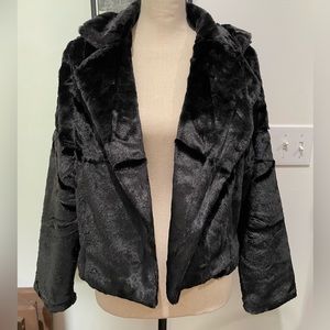 Allegra K faux fur open front jacket sz Sm